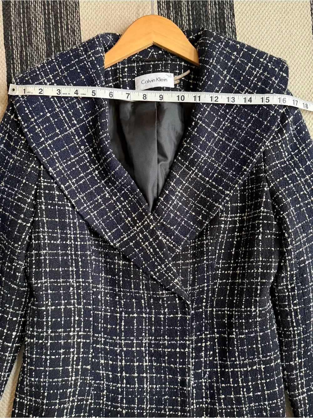 Calvin Klein Women's Black & White‎ Tweed Jacket Size 6